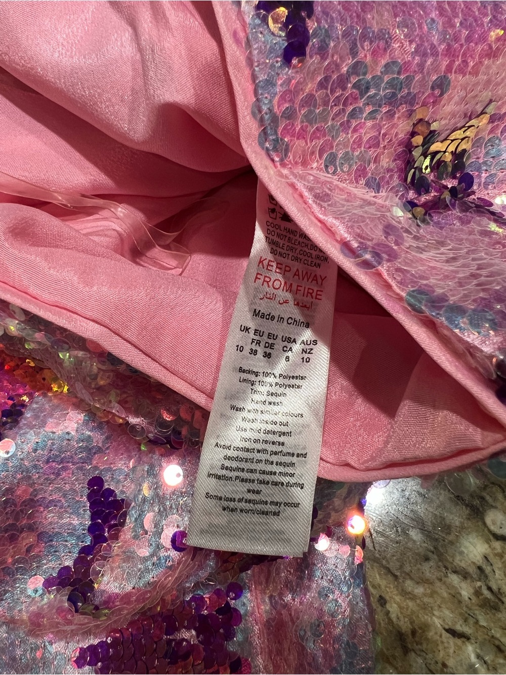 Nasty Gal Pink Purple Star Sequin Star HighRise Party Flare Pants US6 - Picture 8 of 13